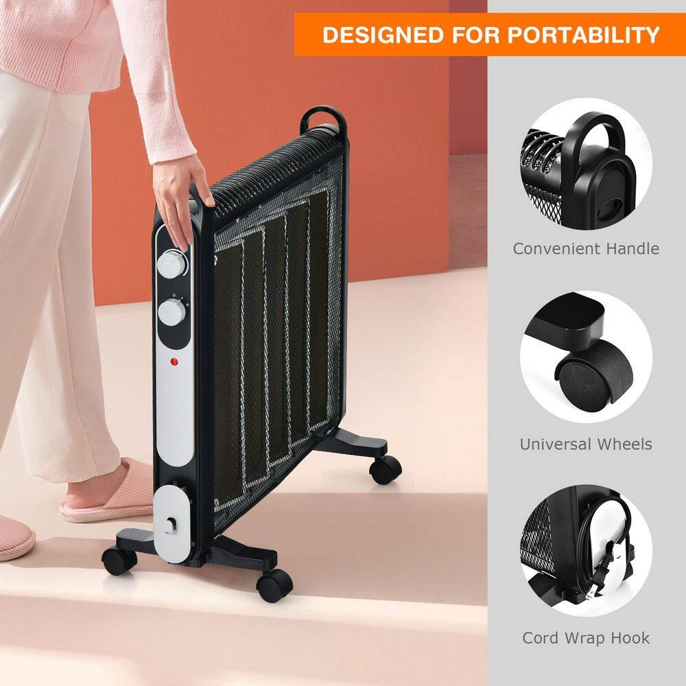 Gymax 1500-Watt Mica Heater Portable Electric Space Heater with Overheat Protection GYM08812