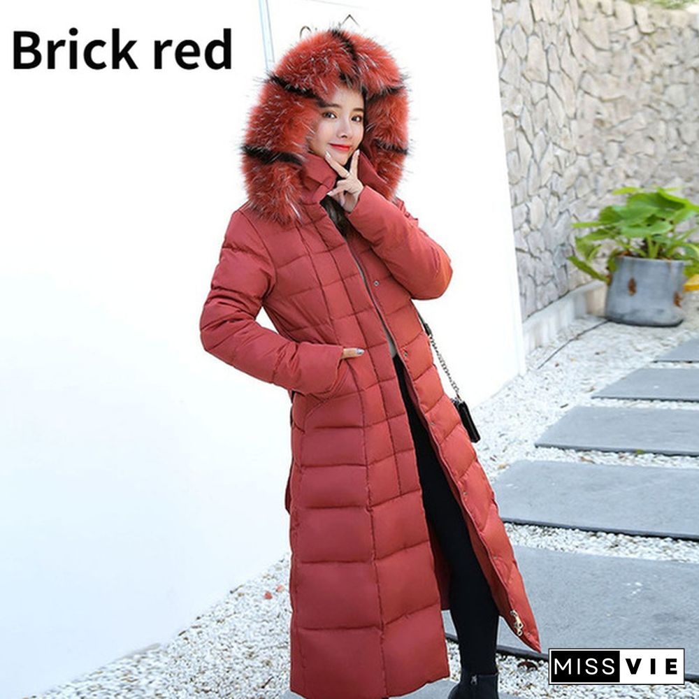 New Fashion Women's Winter Down Coat Clothes Cotton-Padded Thickening Down Casual Winter Coat Long Jacket Down Parka XS-3XL