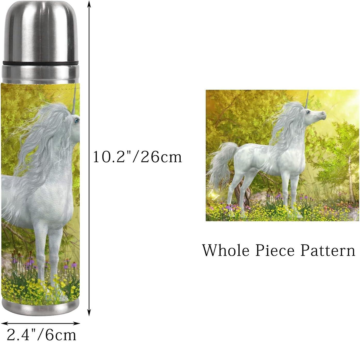 Insulated Mug Stainless Steel Water Bottle Unicorn Stands In A Meadow Vacuum Cup Travel Mug For School Office