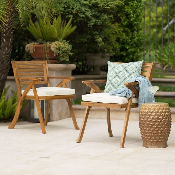 2 Piece Wood Dining Chair with Cushions