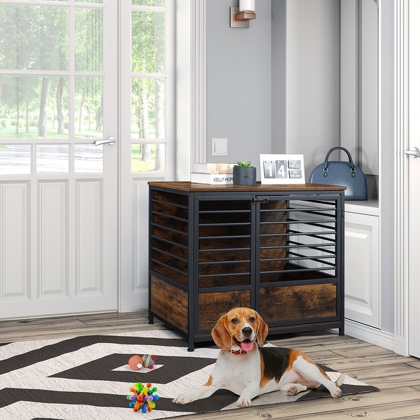 Dog Crate Furniture House Cage with Storage Indoor Living Room Bedroom Side End Table