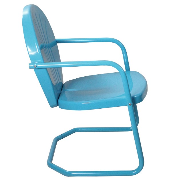 Outdoor Retro Metal Tulip Armchair Sky Blue