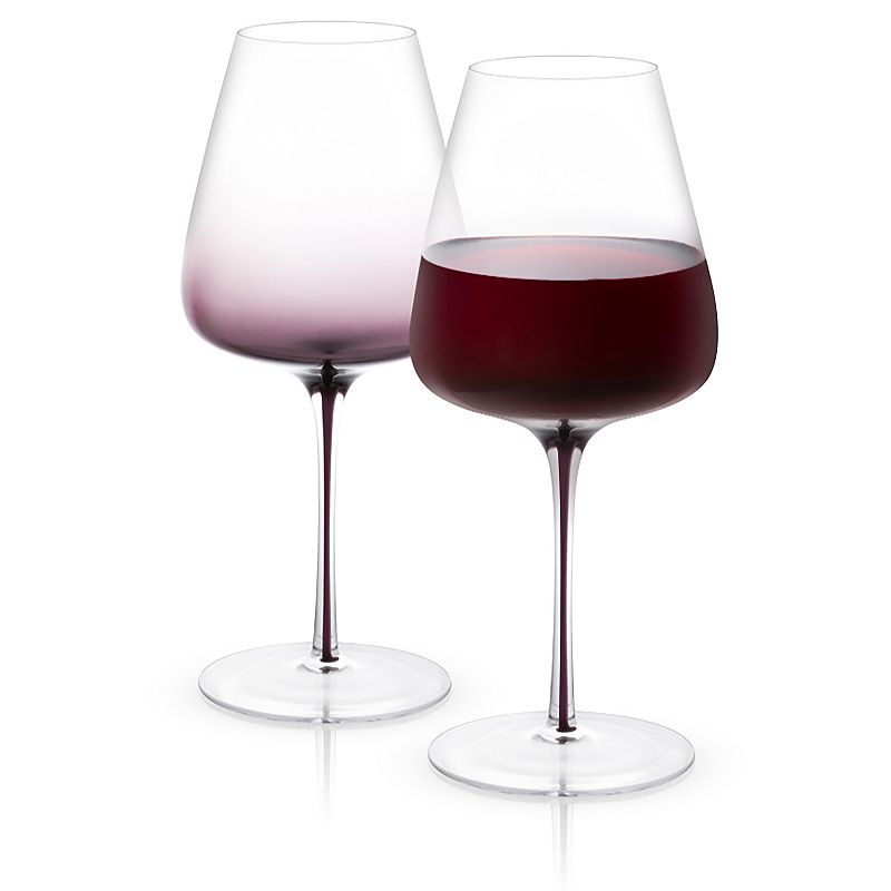 JoyJolt Black Swan 2-pc. Crystal Red Wine Glass Set