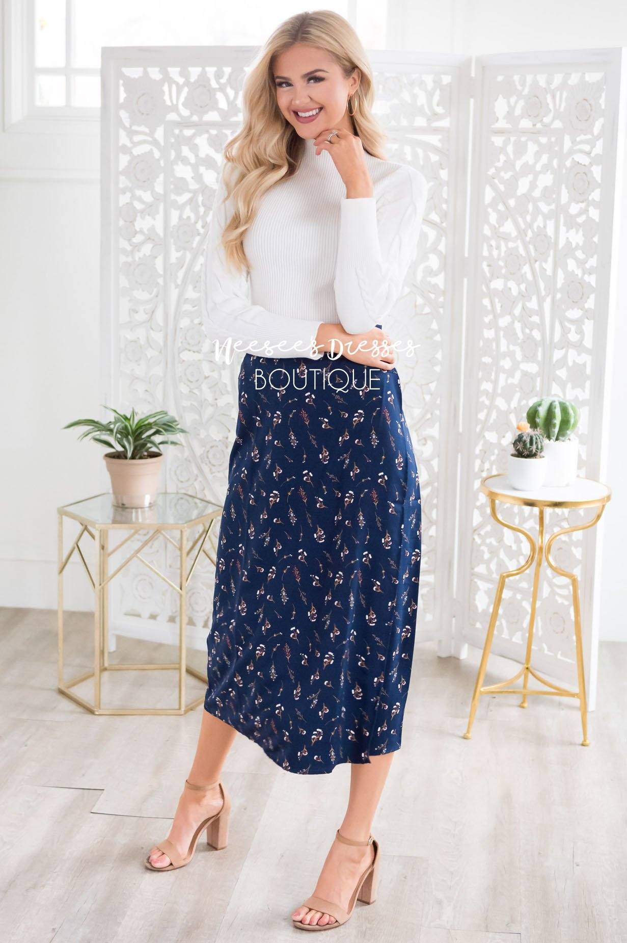 Winter Flowers Wrap Skirt