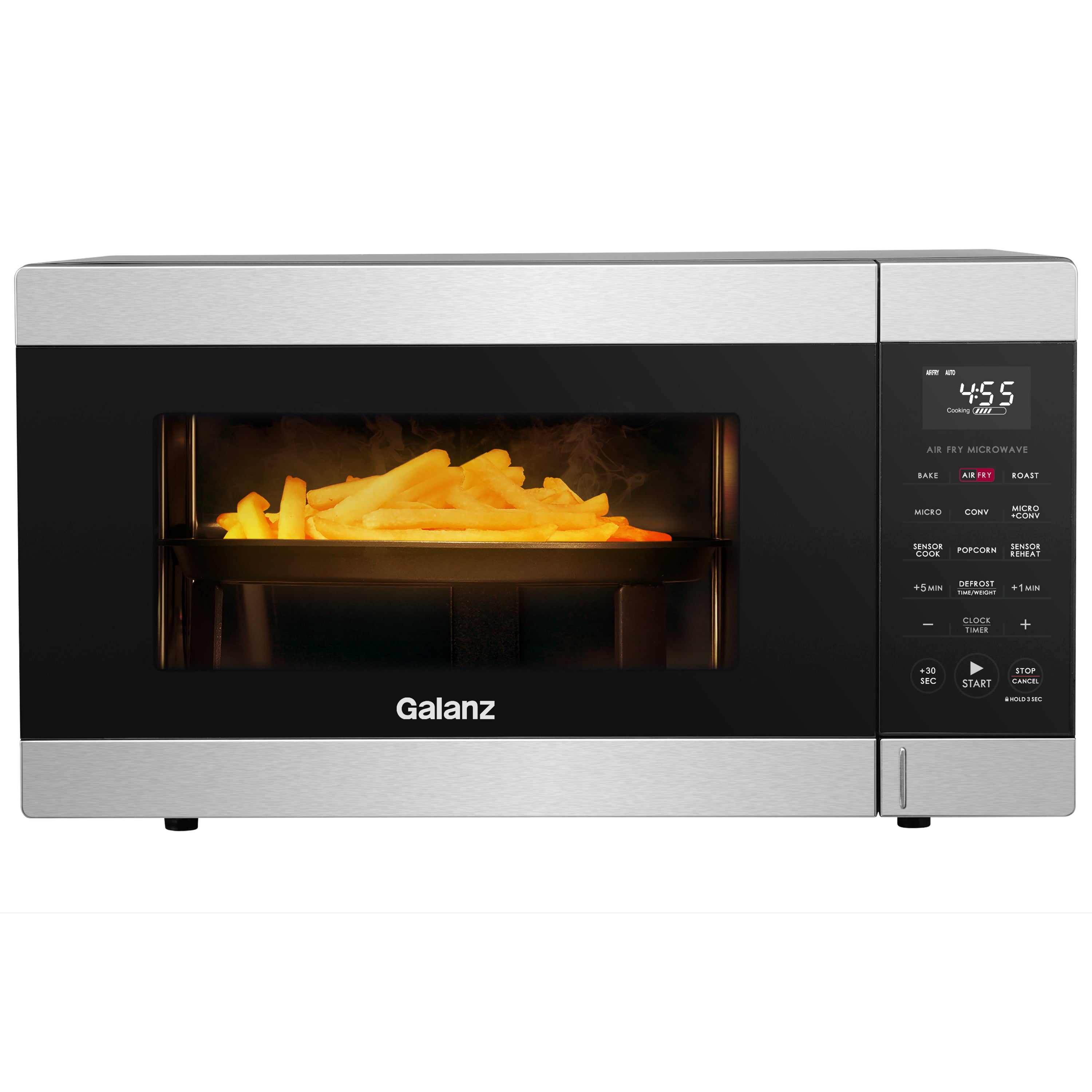 Galanz 1.2 cu. ft. Air Fry + Sensor Cook Countertop Microwave Oven, 1000 Watts, Stainless Steel