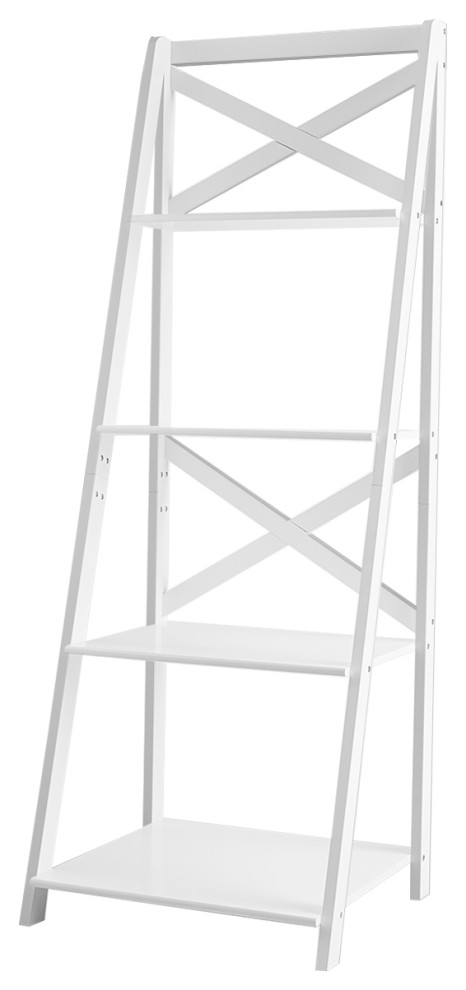 Costway 2PCS Ladder Shelf 4 Tier Bookshelf Bookcase Storage Display Plant   Contemporary   Bookcases   by Costway INC.  Houzz