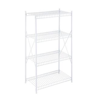 Honey-Can-Do White 4-Tier Steel Garage Storage Shelving Unit (23.3 in. W x 41 in. H x 13 in. D) SHF-09452