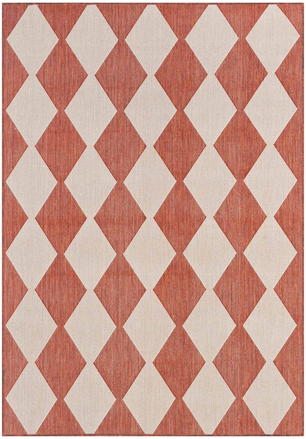 Positano Indoor/Outdoor Terracotta Geometric Rug