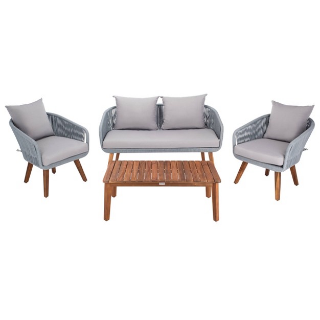 Prester 4pc Living Set Gray natural Safavieh