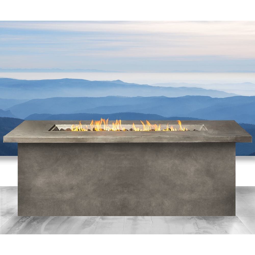 LSI Santiago Grey Cast Concrete Internal Tank Fire Pit Table   60