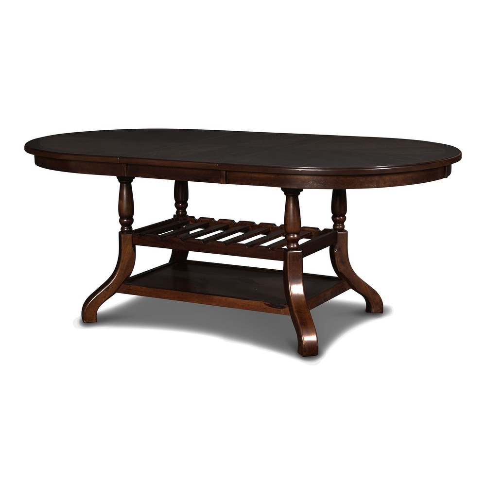 New Classic Furniture Viktor Expresso Dining Table with Wine Storage