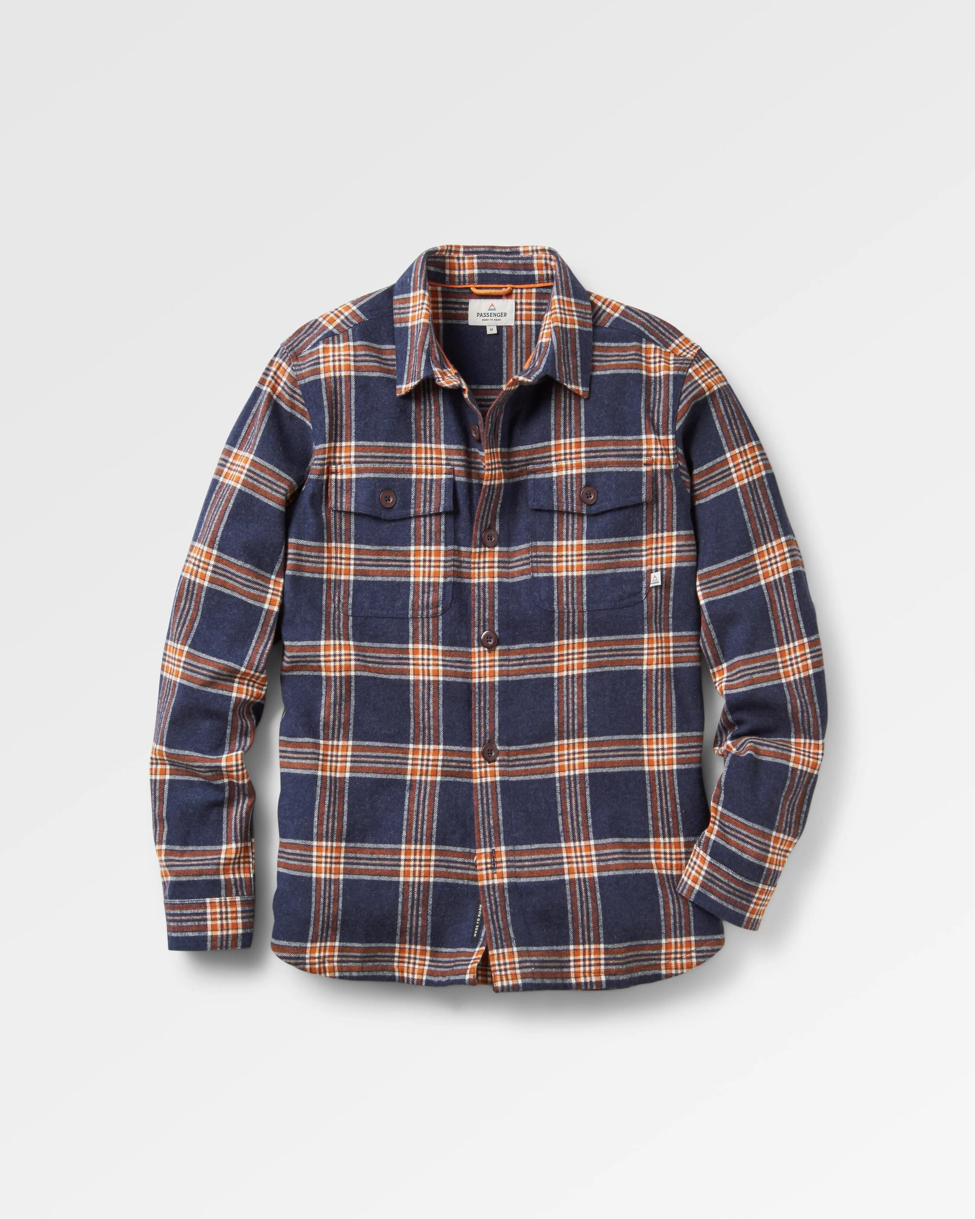 Rustic Organic Cotton Heavyweight Overshirt - Rich Navy Check