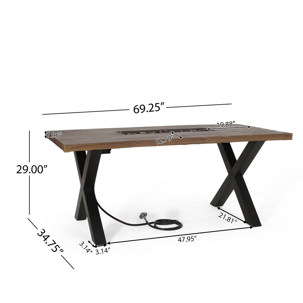 Lewiston Outdoor Outdoor 40 000 BTU Fire Pit Dining Table by Christopher Knight Home