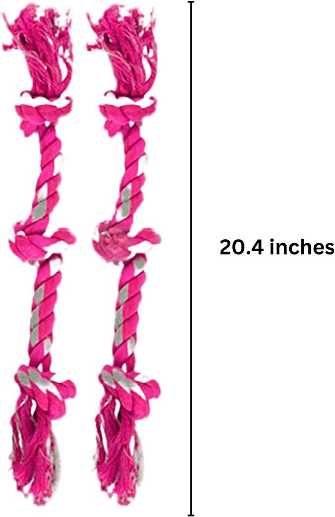 SunGrow Aggressive Chewers Interactive Tug of War and Teething Dog Rope Toy， 2 Count