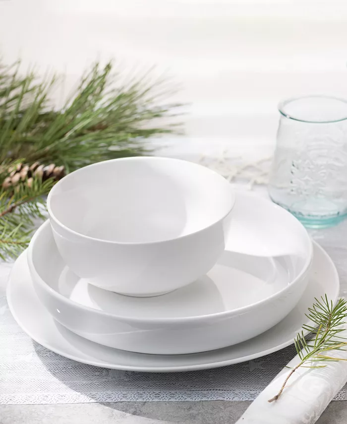 Euro Ceramica White Essential 16 Piece Dinnerware Set