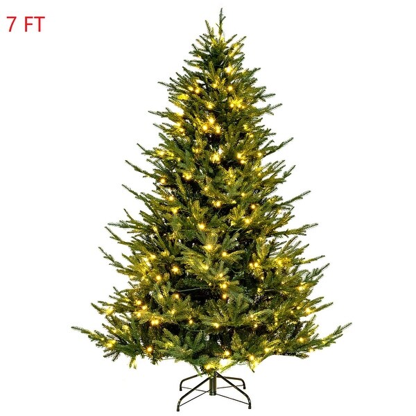 6/7 FT PreLit Artificial Christmas Tree Hinged w/ 280/380 LED Lights