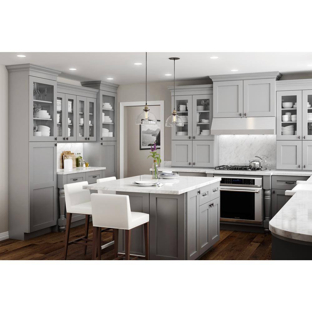 Home Decorators Collection Tremont Assembled 36x34.5x24 in. Plywood Shaker Sink Base Kitchen Cabinet Soft Close Doors in Painted Pearl Gray SB36-TPG