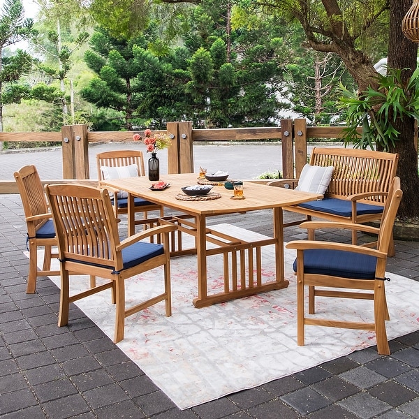 Cambridge Casual Leon 6Piece Teak Patio Extendable Dining Set