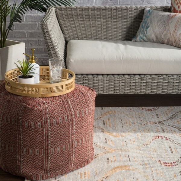 Ailith Indoor/ Outdoor Tribal Pouf/ Floor Pillow