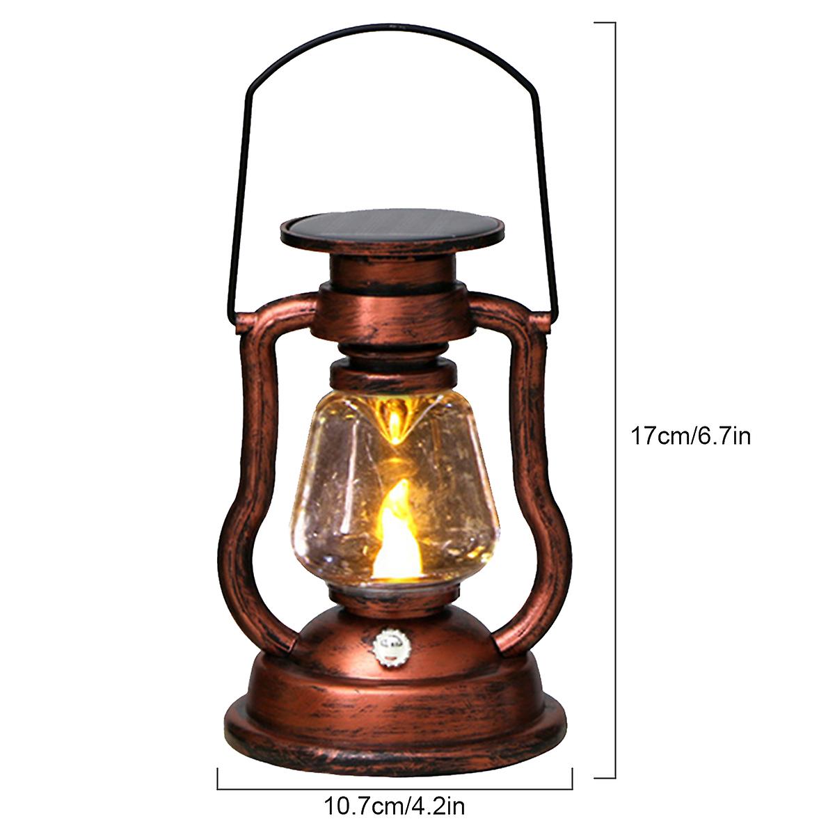 Led Solar Candle Light Retro Kerosene Lamp Solar Powered Hanging Light Outdoor Portable Lantern Light Courtyard Garden Decor