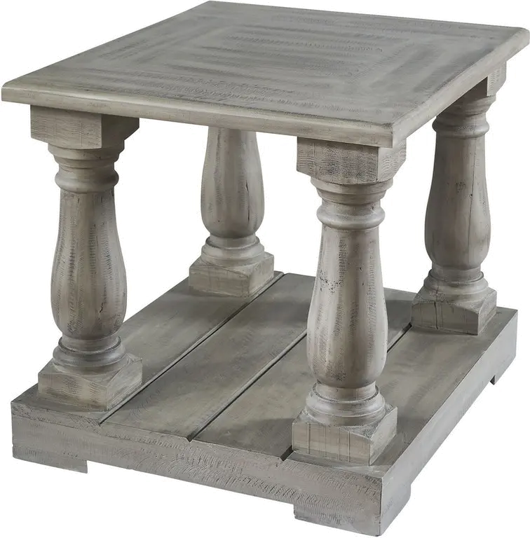 Ivan Weathered Gray Traditional End Table