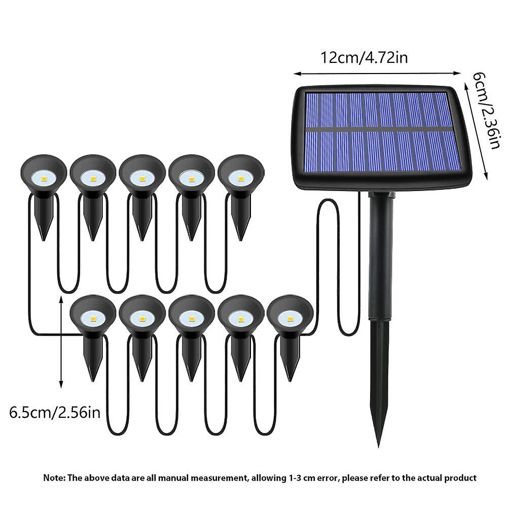 Led Solar Light 10 In 1 Garden Landscape Light Outdoor Waterproof Underground Light Solar Flood Light Lawn Decorative Lighting