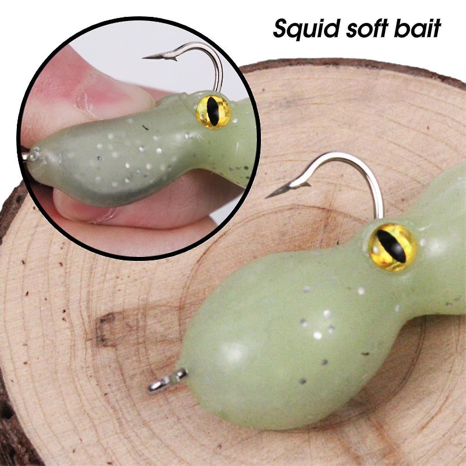 21g/11cm Reusable Squid Bait Attractive Far Throwing Distance Convenient Carrying Double Hooks Artificial Bait Outdoor Fishing