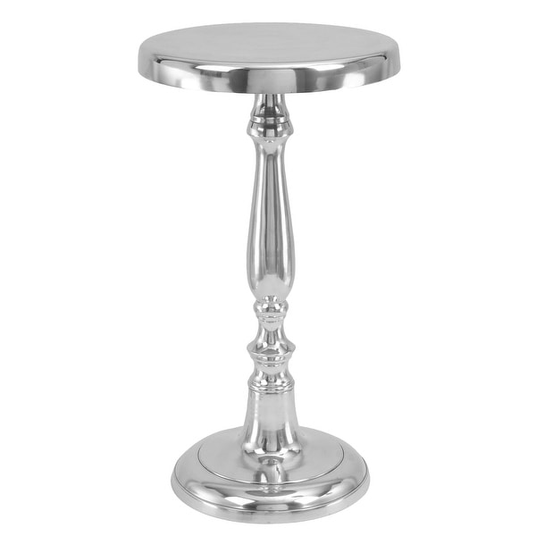 Petite Treasure Silver Round Accent Table