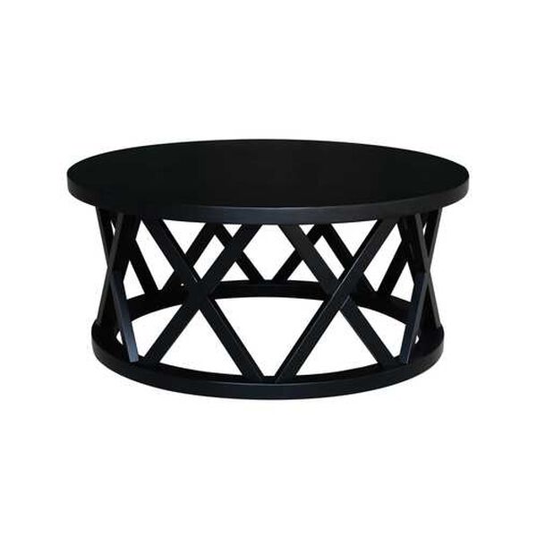 Black Round Ceylon Coffee Table