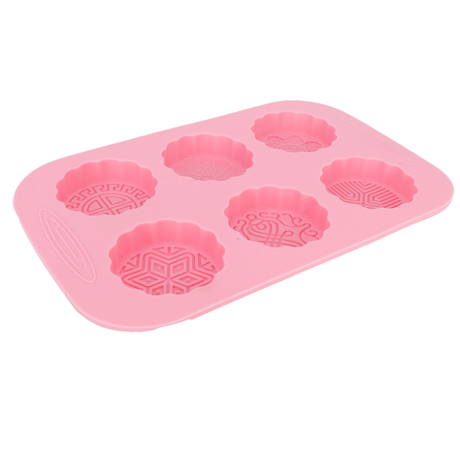 6grid Mooncake Silicone Mold Diy Baking Handmade Soap Mold For Dessert Kitchen Tool