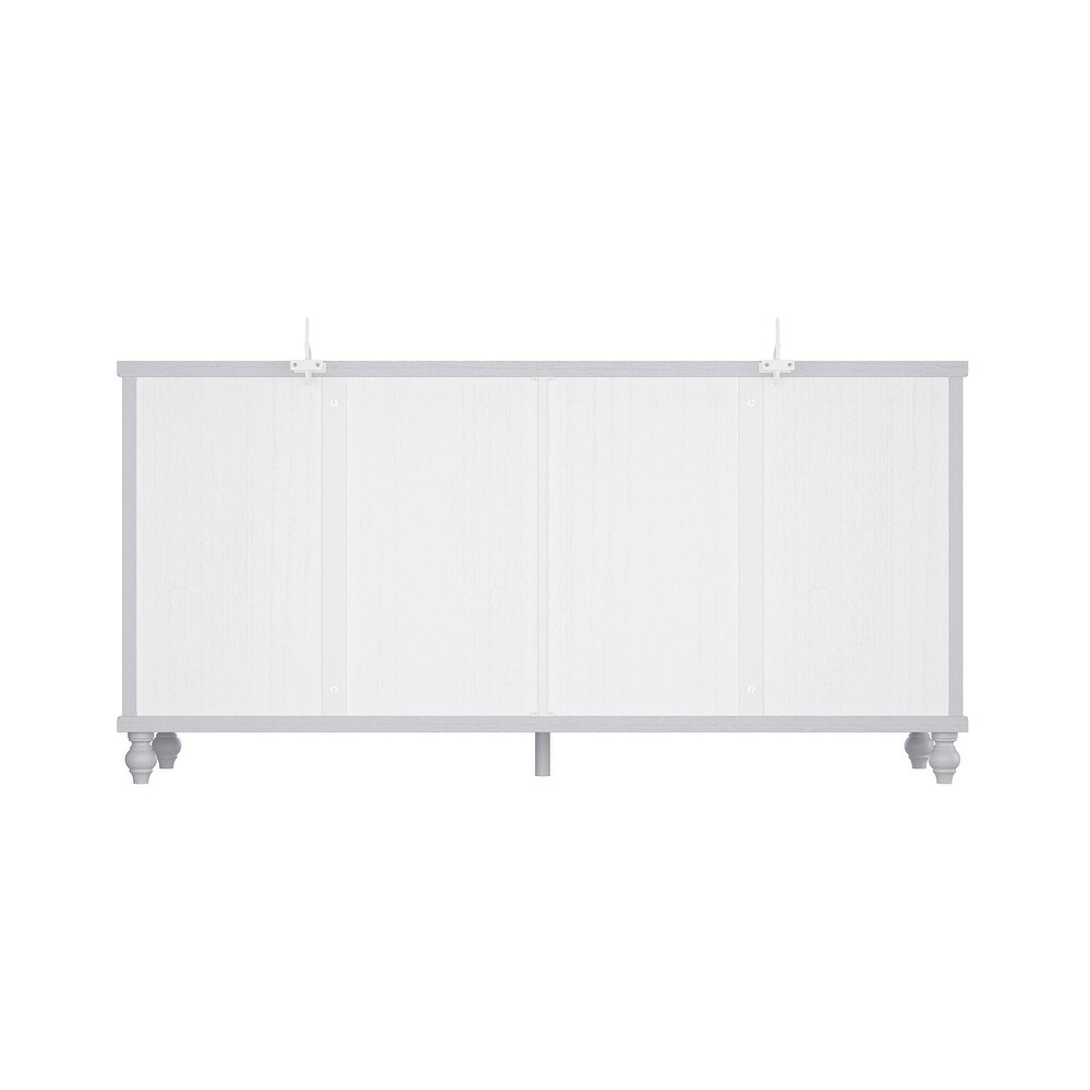 White/Brown Buffet Cabinet with Sliding Doors Organizer Bookshelves   63.1\