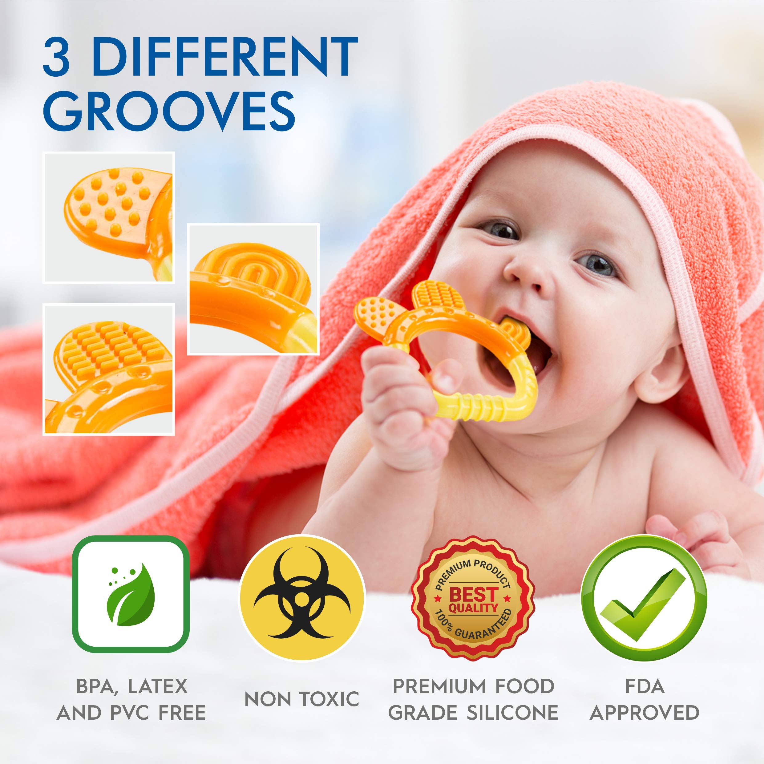 Sperric Baby Teething Toys Teethers for Baby Newborn Infants (6-Pack) Freezer Safe BPA Free