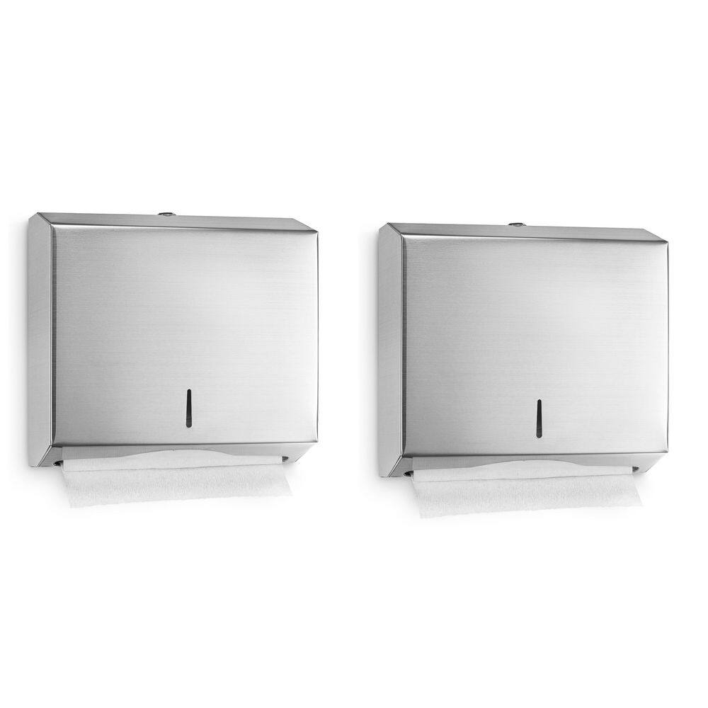 Alpine Industries Commercial Multi-FoldC-Fold Paper Towel Dispenser in. Stainless Steel (2-Pack ) 481-2PK