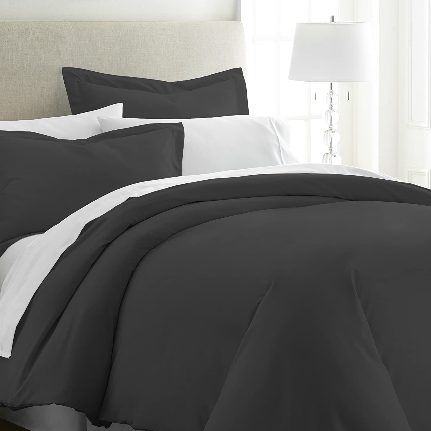 Black 3 Piece Duvet Cover Set Twin/Twin Extra Long， by Simply Soft