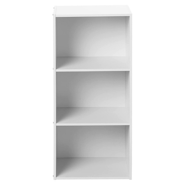 Hodedah High Quality 3 Shelf Home Office And School Organization Storage 35 70 Inch Tall Slim Bookcase Cabinets To Display Decor