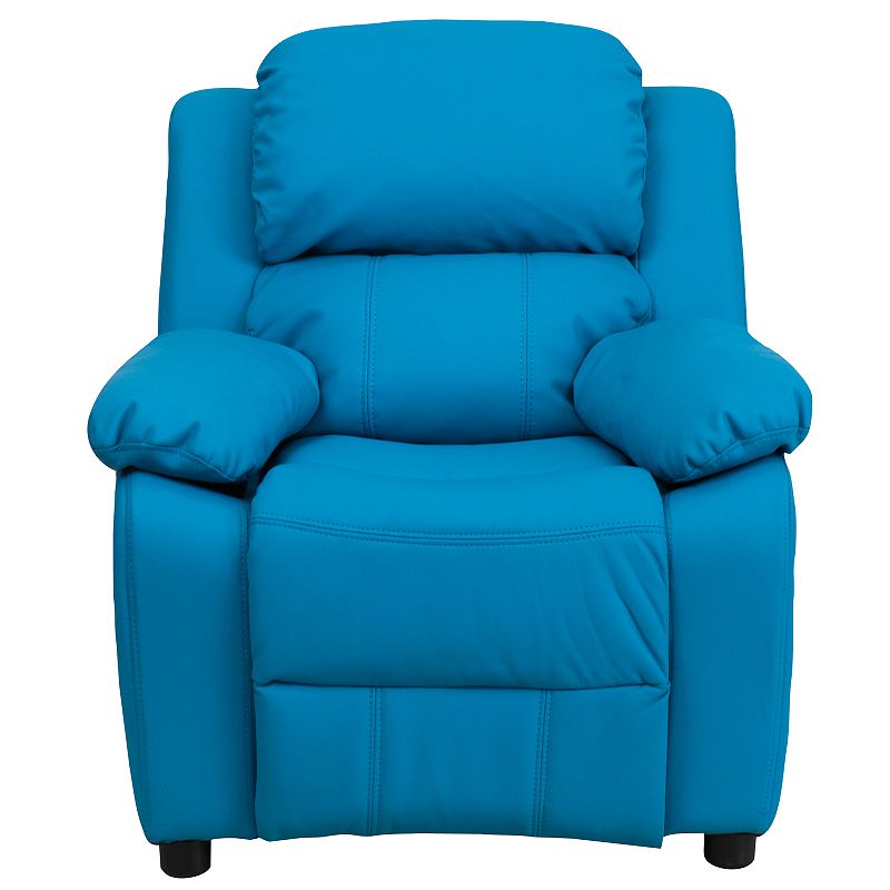 Kids Flash Furniture Deluxe Storage Arms Padded Recliner Chair