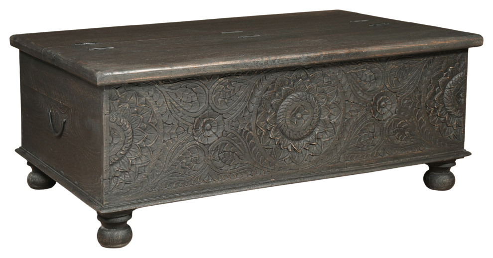 Delaney Carved Box Coffee Table   French Country   Coffee Tables   by Taran Design  Houzz