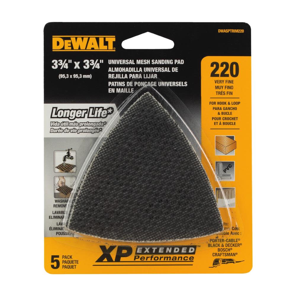 DEWALT Mesh Oscillating Triangle 220 Grit 5pk