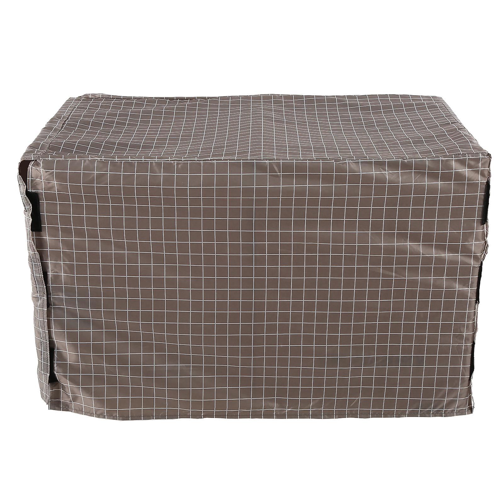 Dog Cage Protection Cover Waterproof Dustproof Oxford Cloth Pet Kennel Cover With Storage Bagbrown Plaid 91x59x61cm / 35.8x23.2x24in