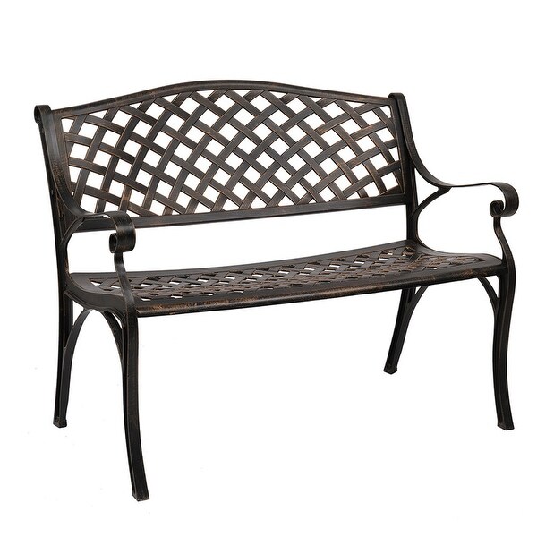 Outdoor 40.5 in. Cast Aluminum Park Decorative Bench