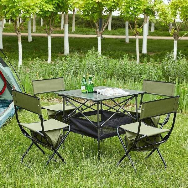 5Piece Folding Outdoor Table and Chairs Set