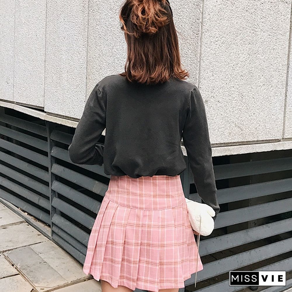 Plaid Pleated Skirt