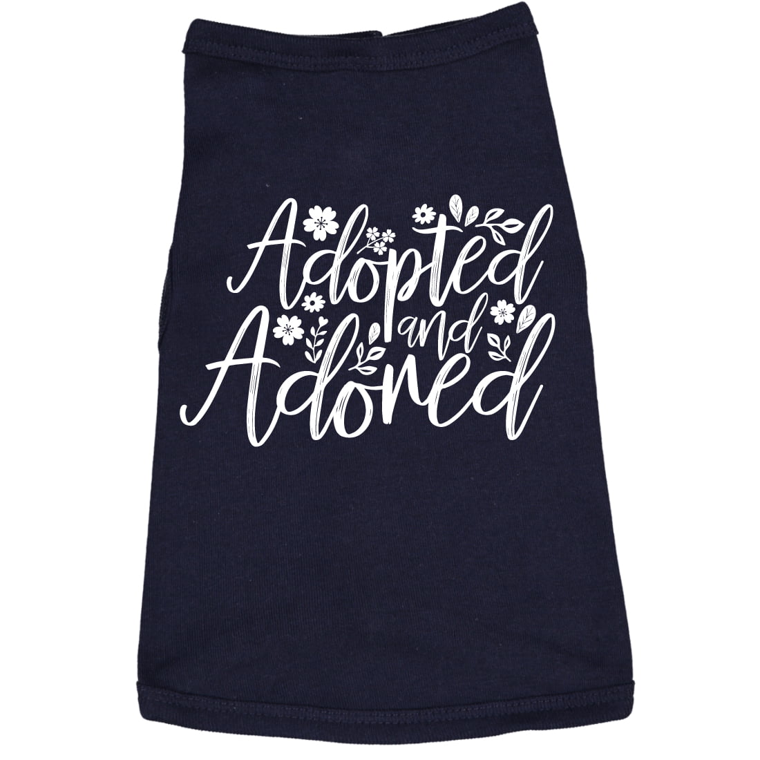 Dog Shirt Adopted And Adored Cute Clothes For Rescue Pet (Navy) - XXL