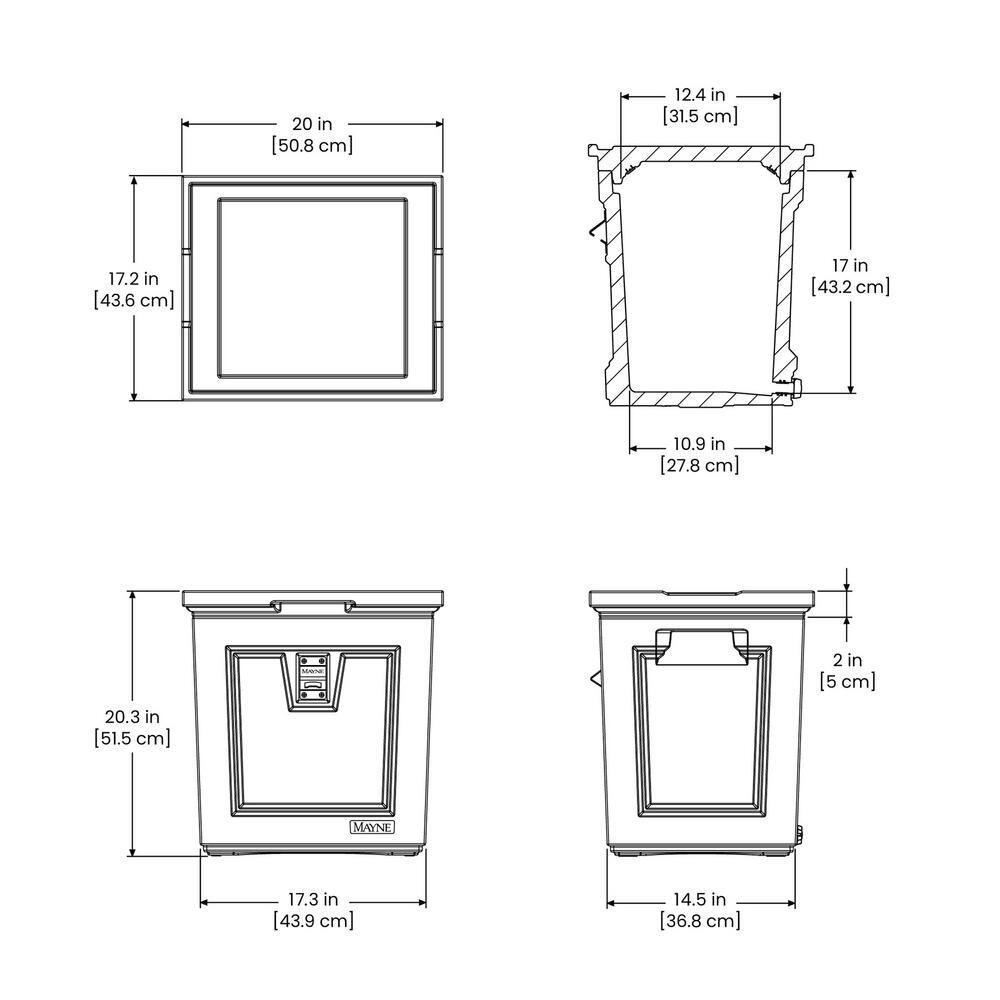 Mayne Fairfield 50 qt. Graphite Grey Patio Cooler 4862-GRG