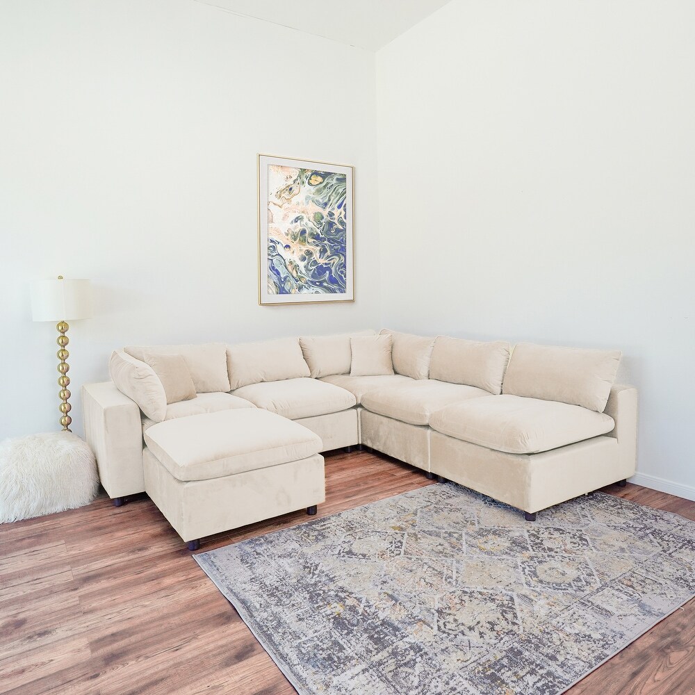 Yannie Mid Century Modern Modular Sectional Sofa