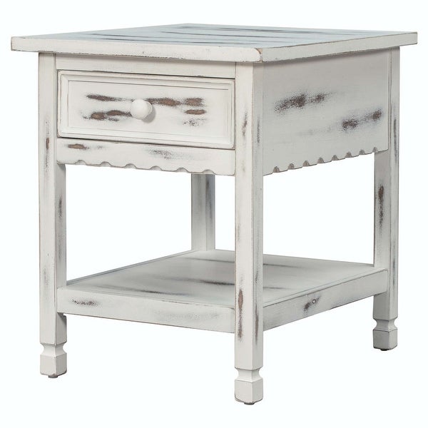 Classical End Table with Open Styled Shelf Large Storage Space