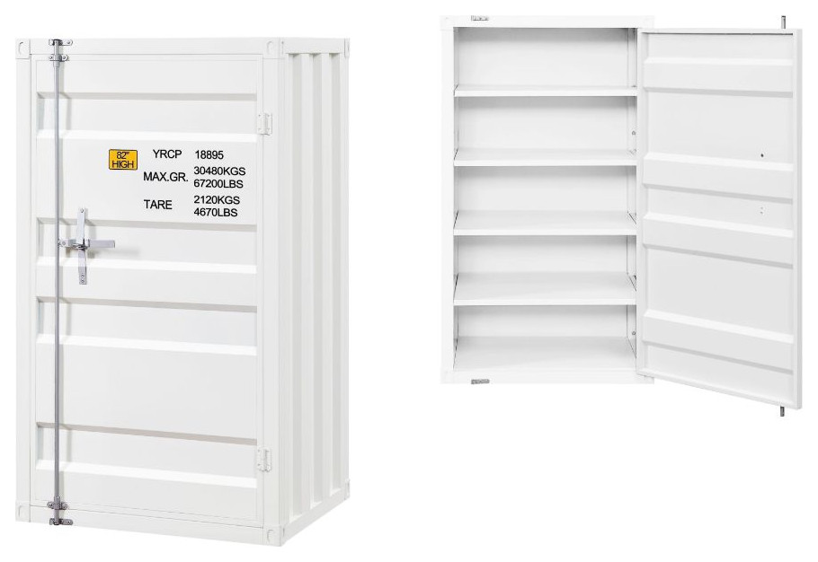 Acme Cargo Chest White Finish   Industrial   Accent Chests And Cabinets   by Kolibri Decor  Houzz