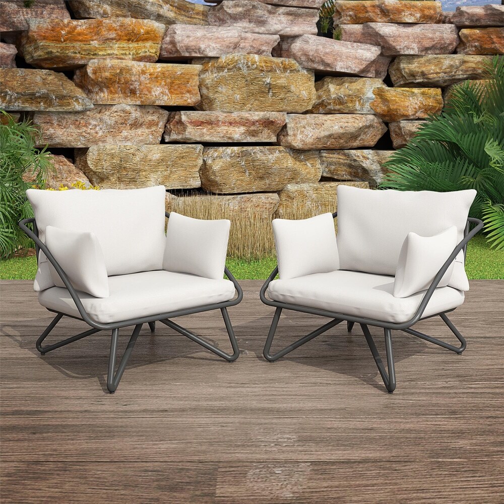 The Novogratz Poolside Gossip Teddi Outdoor 2 piece Lounge Chairs