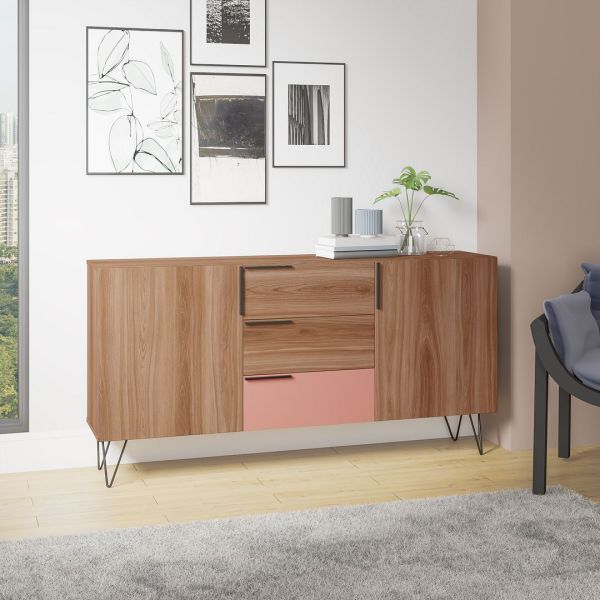 Beekman 62.99 Sideboard in Brown and Pink