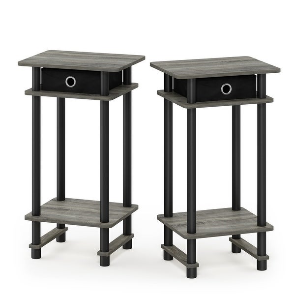 Furinno Turn-N-Tube Tall End Table with Bin